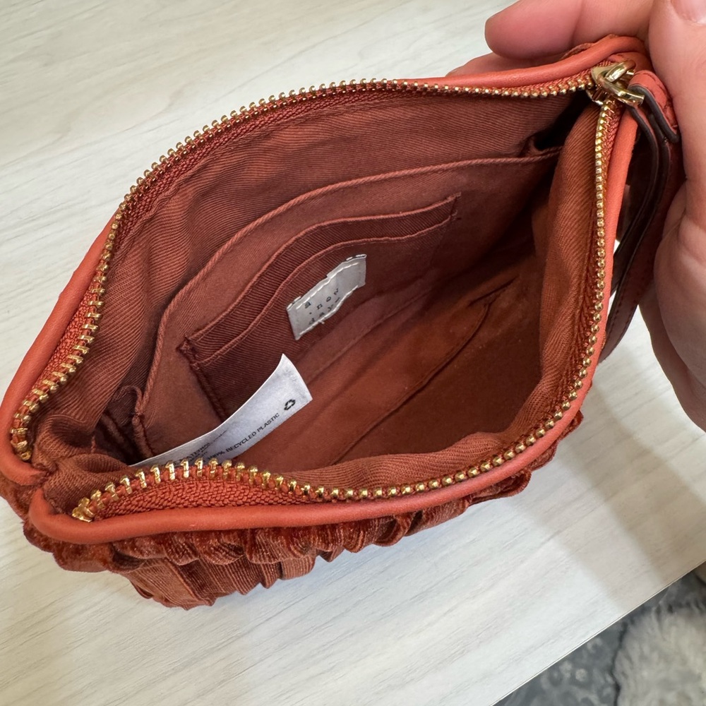 Elegant Velvet Clutch in Rich Burnt Orange - Picture 12 of 12